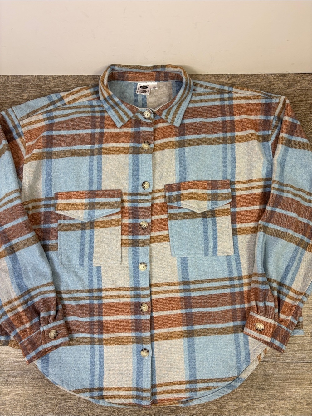 Ford Bronco Official Licensed Plaid Button Front Shacket Retro Graphic Back XL
